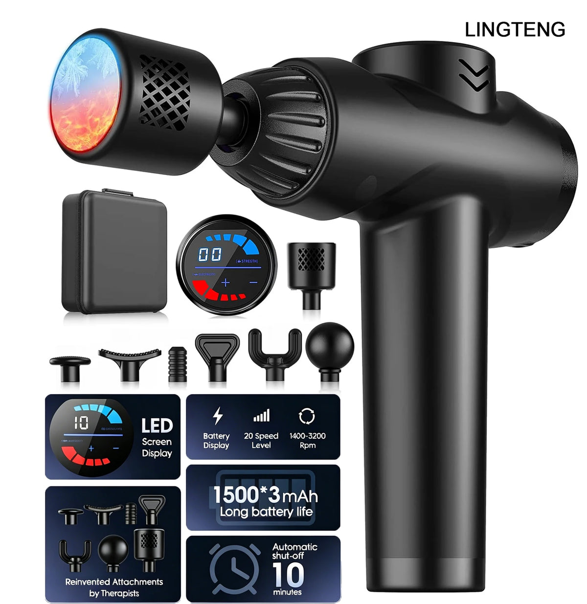 LINGTENG Hot & Cold Massage Gun