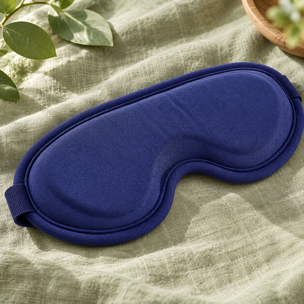 Blue fabric and contoured nose edge